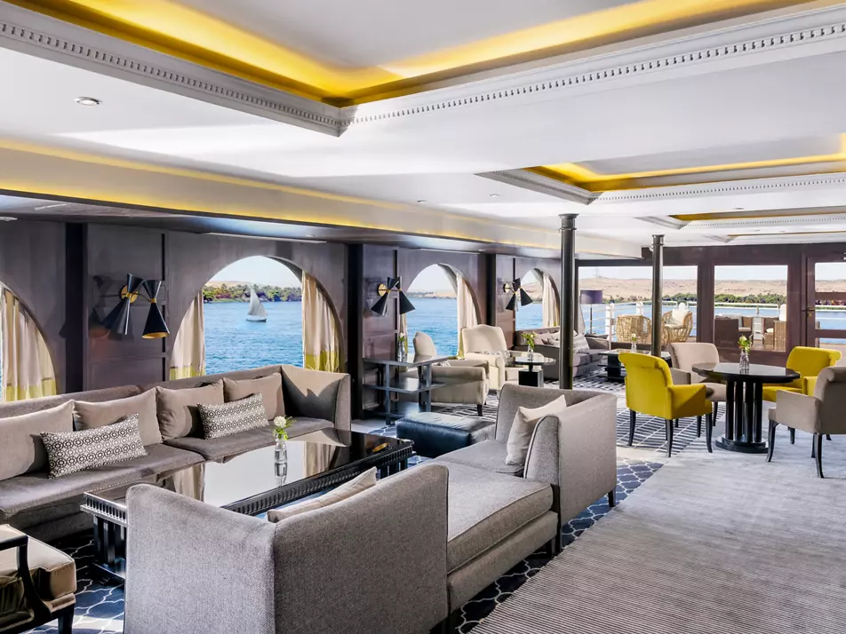 Lounge aboard the Mövenpick MS Sun Ray Nile cruise